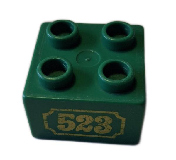 LEGO® DUPLO® 3437 2 x 2 grün bedruckt 523 gebraucht