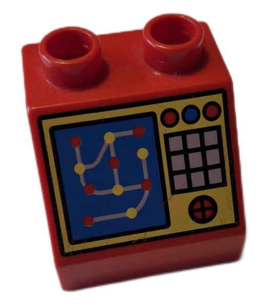 LEGO® DUPLO® 6474 Dachstein rot bedruckt Bildschirm gebraucht