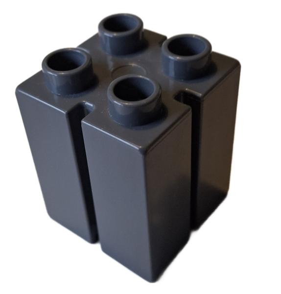 LEGO® DUPLO® 41978 2 x 2 x 2 dunkelgrau Rillen gebraucht
