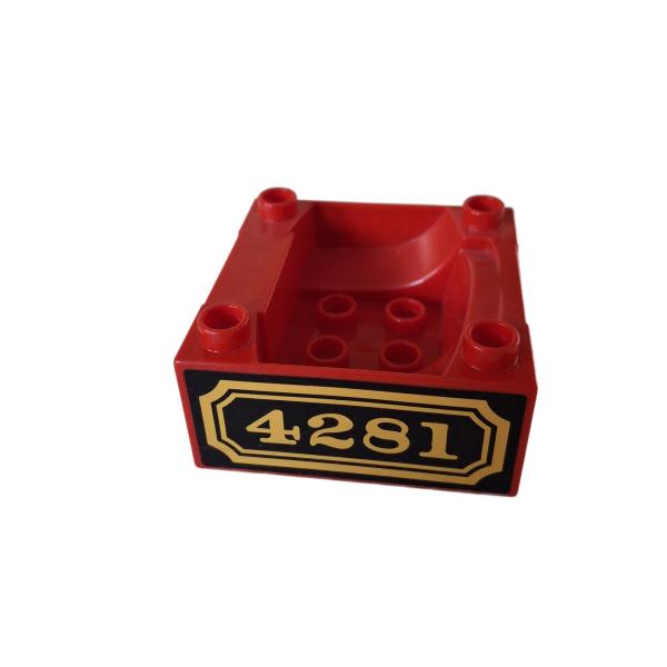 LEGO® DUPLO® 98456 Kabine Unterteil rot "4281" gebraucht