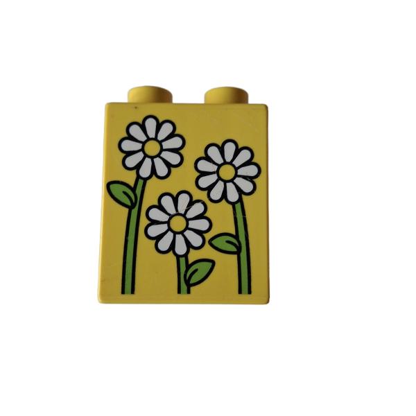 LEGO® DUPLO® 31110 2 x 2 Stein 2 Hoch bedruckt mit Blumen gebraucht