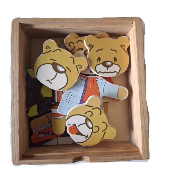 Holzpuzzlebox Bär gebraucht
