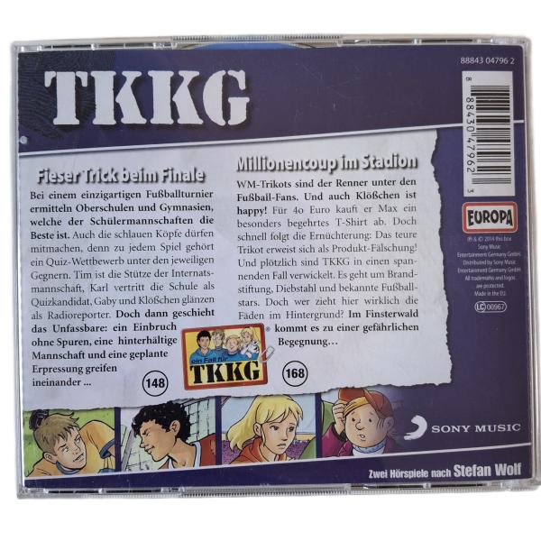 TKKG Doppel CD Folge 148 Fieser Trick beim Finale / Folge 168 Millionencoup im Stadion Rückseite gebraucht