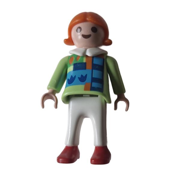 Playmobil ® Kind Mädchen grün / weiß / rote Schuhe gebraucht