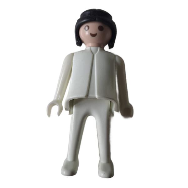 Playmobil ® Frau weiß schwarze Haare feste Hände gebraucht