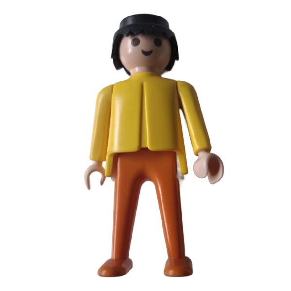 Playmobil ® Mann gelb / orange schwarze Haare bewegliche Hände gebraucht