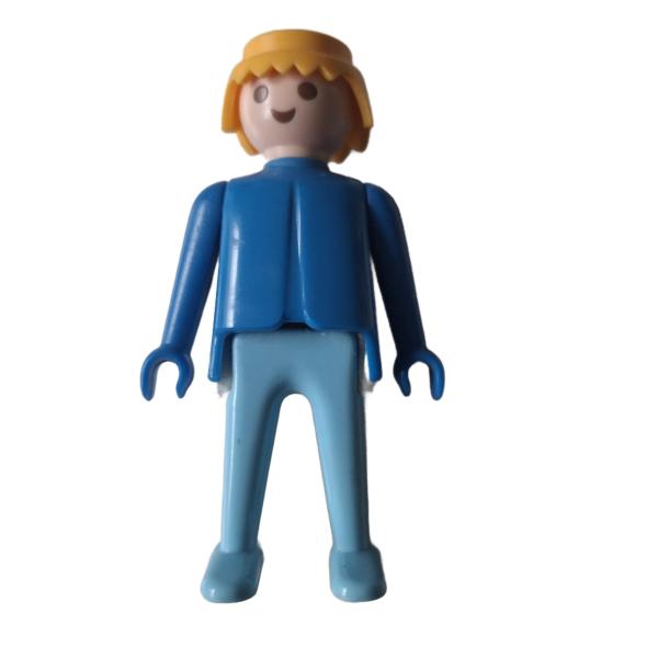 Playmobil ® Mann blau / türkis blonde Haare feste Hände gebraucht