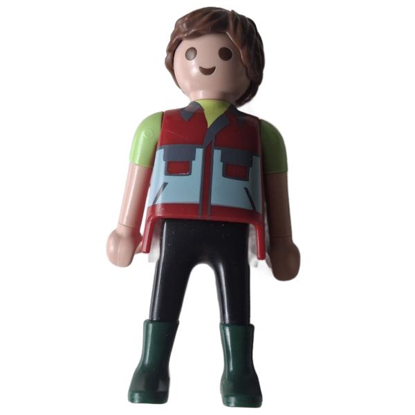 Playmobil ® Mann rotes Oberteil schwarze Hose grüne Schuhe gebraucht