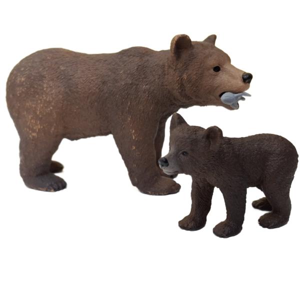 Schleich ® 42473 Grizzly mit Jungem und Fisch gebraucht