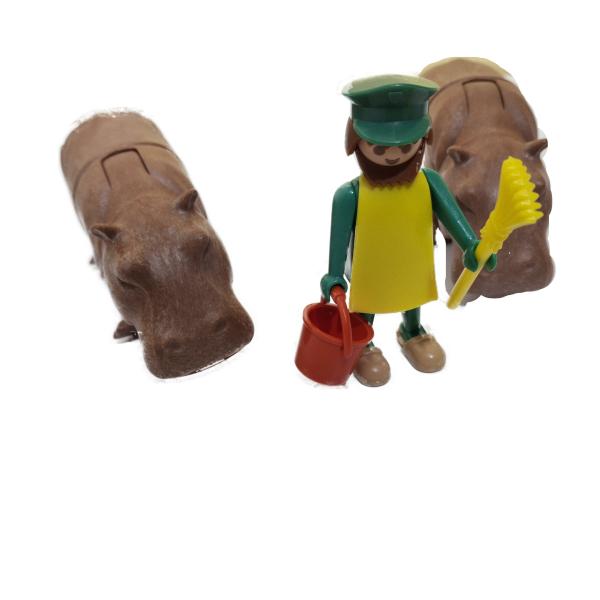 Playmobil ® 3547 2 Flußpferde / Pfleger gebraucht