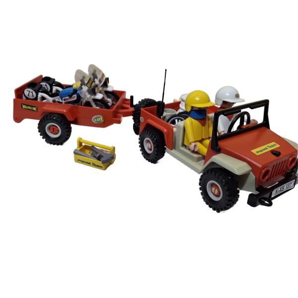 Playmobil ® 3478 Jeep mit Motorrädern gebraucht