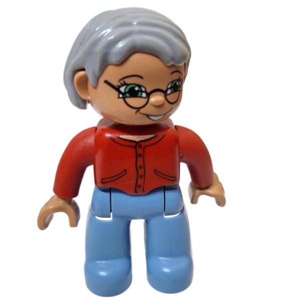 LEGO® DUPLO® Frau "Oma" rotes Oberteil gebraucht