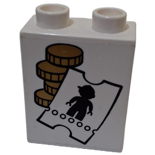 LEGO® DUPLO® 4066 1 x 2 x 2 Stein bedruckt Geld gebraucht