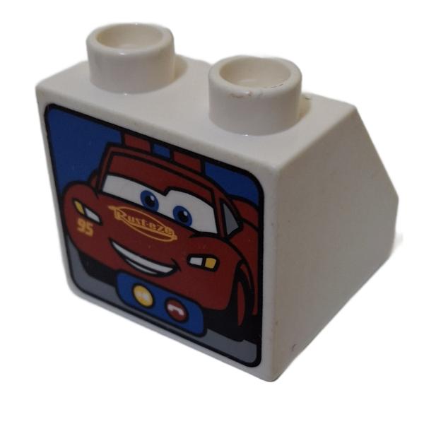 LEGO® DUPLO® 6474 2 x 2 Stein weiß spitz bedruckt Cars gebraucht