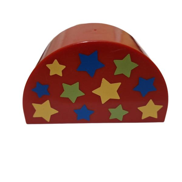 LEGO® DUPLO® 31213 2 x 4 x 2 rund rot bedruckt Sterne gebraucht