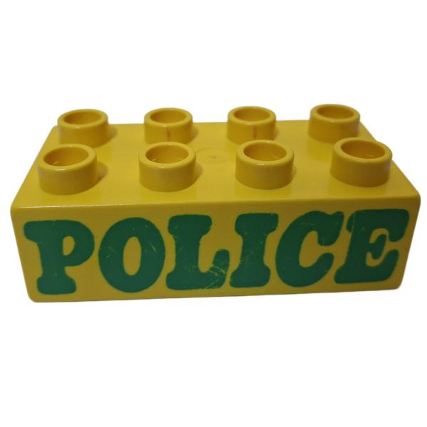 LEGO® DUPLO® 3111 2 x 4  gelb bedruckt Police gebraucht