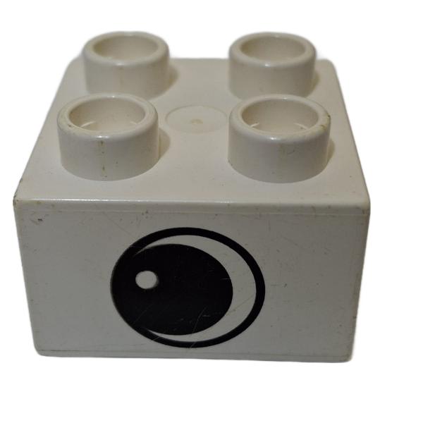 LEGO® DUPLO® 3437 2 x 2 Stein weiß bedruckt Auge gebraucht