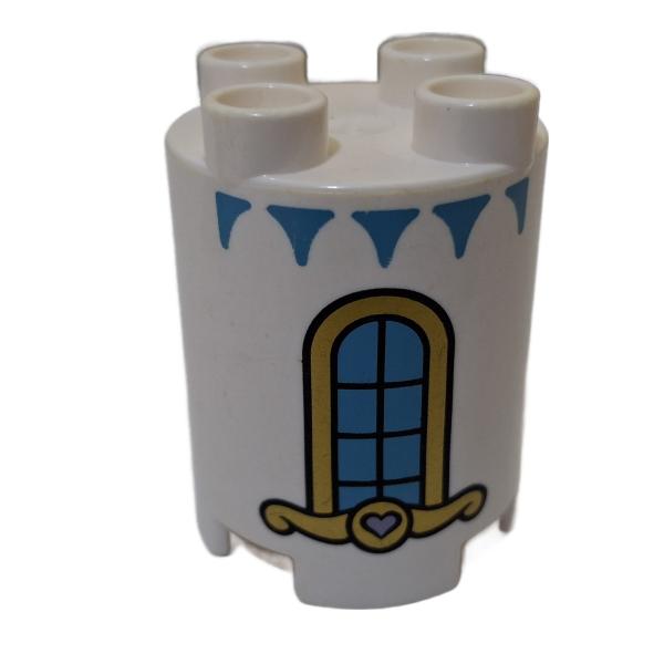 LEGO® DUPLO® 98225 2 x 2 x 2 rund weiß bedruckt Fenster gebraucht