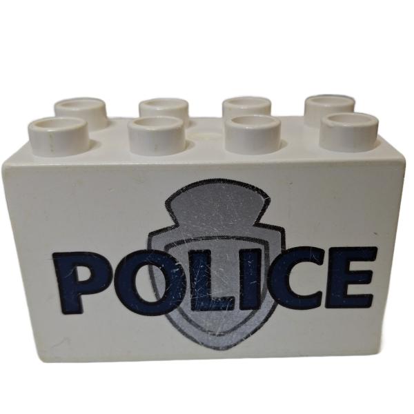 LEGO® DUPLO® 31111 2 x 4 x 2 weiß bedruckt Police gebraucht