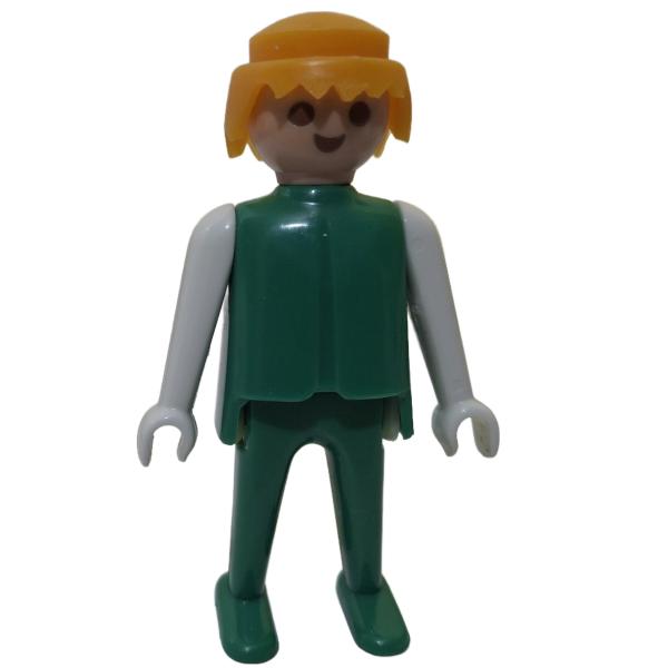 Playmobil ® Mann grün / weiß blonde Haare feste Hände gebraucht