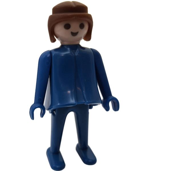 Playmobil ® Frau blau braune Haare feste Hände gebraucht