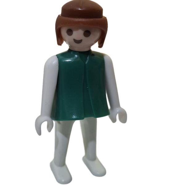 Playmobil ® Frau grün / weiß braune Haare feste Hände gebraucht