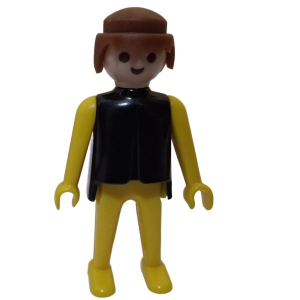 Playmobil ® Mann schwarz / gelb braune Haare feste Hände gebraucht