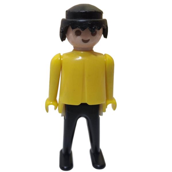 Playmobil ® Mann gelb / schwarz schwarze Haare feste Hände gebraucht