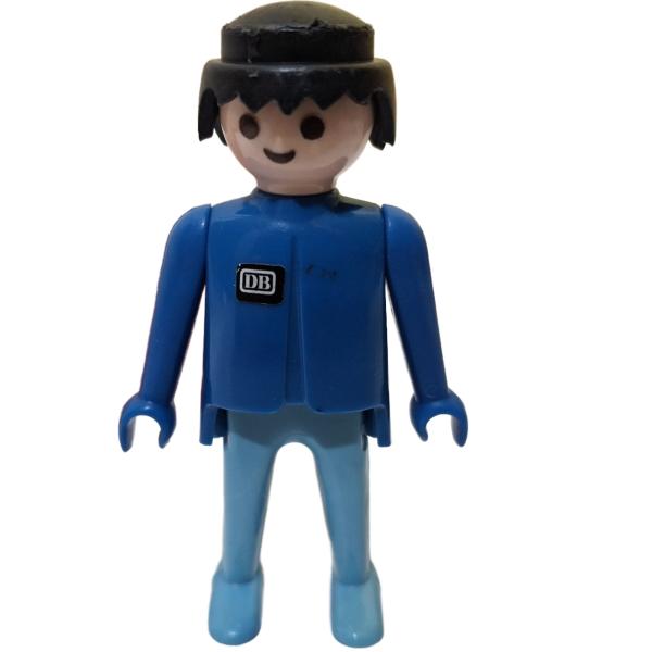 Playmobil ® Mann blau / hellblau schwarze Haare feste Hände DB gebraucht