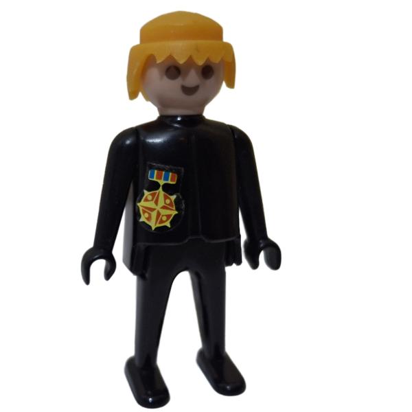 Playmobil ® Mann schwarz blonde Haare feste Hände Aufkleber gebraucht