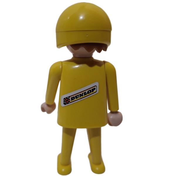 Playmobil ® Mann gelb braune Haare bewegliche Hände DUNLOP mit Werkzeugkasten gebraucht