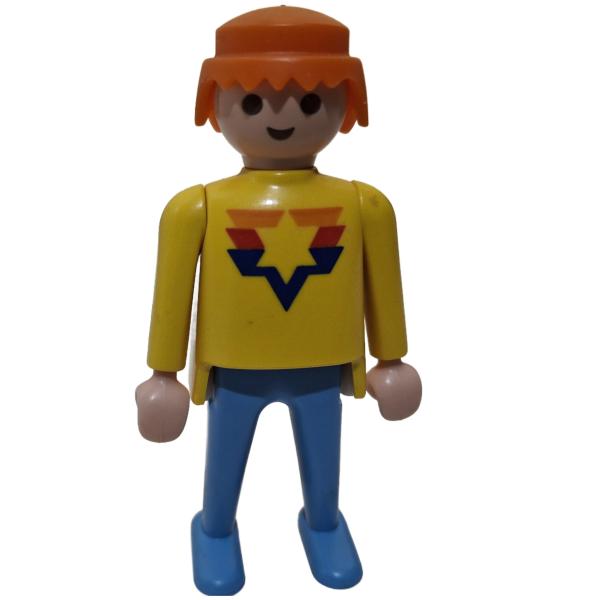 Playmobil ® 30047770 Mann gelb / blau orange Haare gebraucht