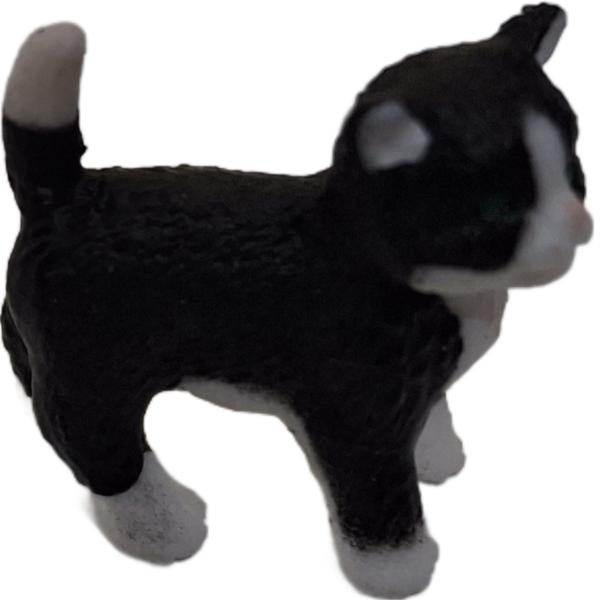 Schleich ® Tierkind Katze weiß / schwarz gebraucht
