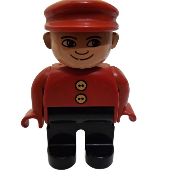 LEGO® DUPLO® Mann rot / schwarz ältere Version gebraucht