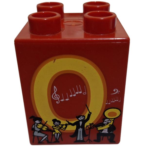 LEGO® DUPLO® 2 x 2 Stein 2 Hoch bedruckt mit Buchstaben O gebraucht