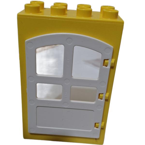 LEGO® DUPLO® 92094 Türrahmen gelb 2x4x5 mit Tür weiß gebraucht