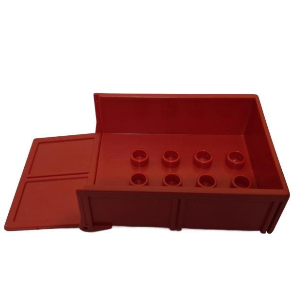 LEGO® DUPLO® 4821 Anhängerbett rot mit 8 Noppen mit Klappe gebraucht