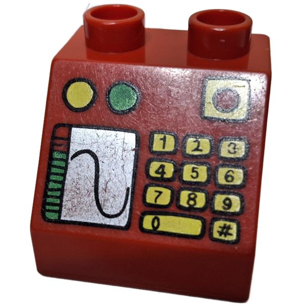 LEGO® DUPLO® 6474 Dachstein rot bedruckt Skala und Tastatur gebraucht