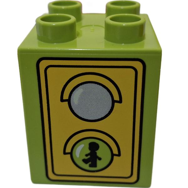 LEGO® DUPLO® 31110  2 x 2 x 2 grasgrün bedruckt mit Ampel gebraucht