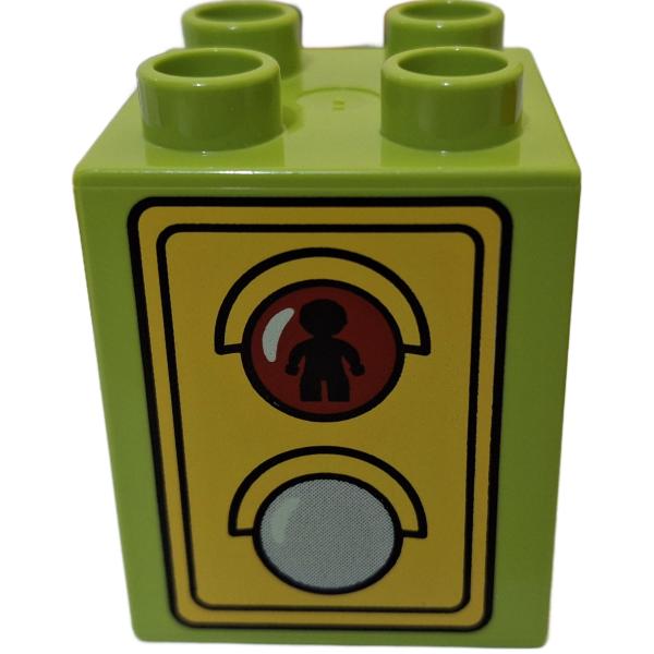 LEGO® DUPLO® 31110  2 x 2 x 2 grasgrün bedruckt mit Ampel gebraucht