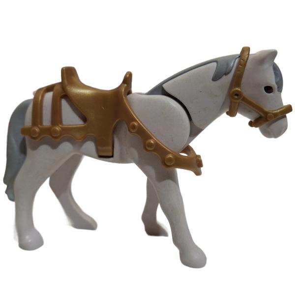 Playmobil ® Pferd weiß mit Sattel und Halfter Ritter gebraucht