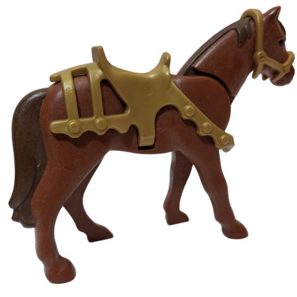 Playmobil ® Pferd rotbraun mit Sattel und Halfter Ritter gebraucht