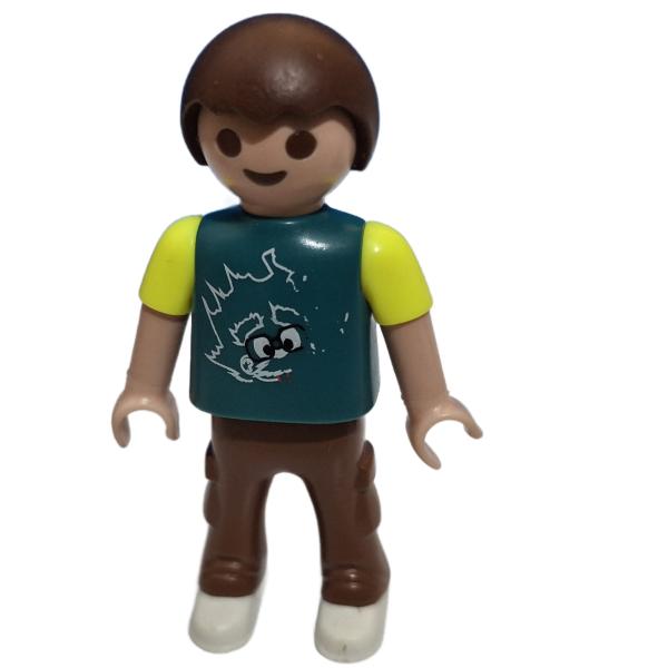 Playmobil ® Kind Junge grün gelbes Oberteil gebraucht