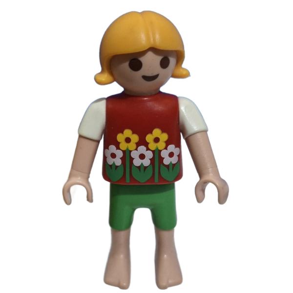 Playmobil ® 30111750 Kind Mädchen rot weißes Oberteil mit Blumen gebraucht