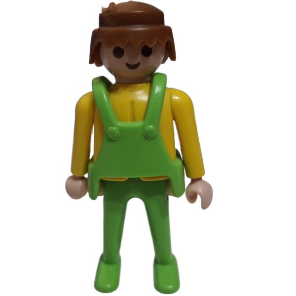 Playmobil ® Mann braune Haare grüne Latzhose gebraucht
