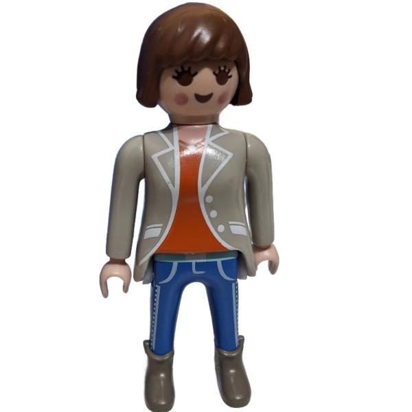 Playmobil ® Frau graue Jacke gebraucht