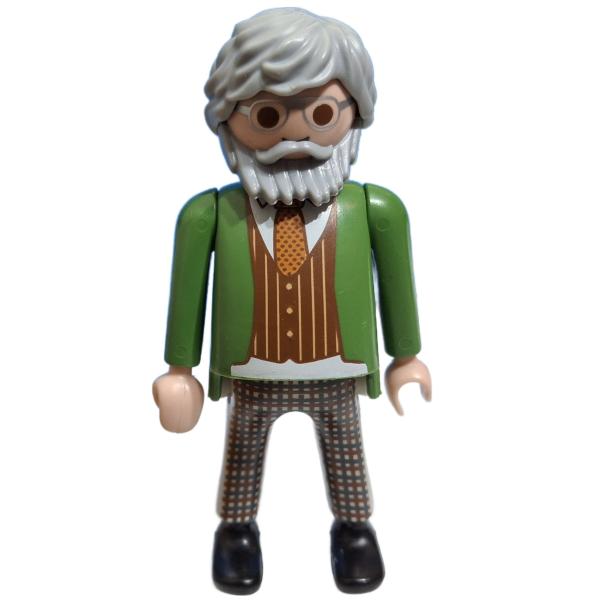 Playmobil ® Mann grüne Jacke graue Haare gebraucht