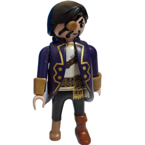 Playmobil ® Mann dunkelblaue Jacke schwarze Haare gebraucht