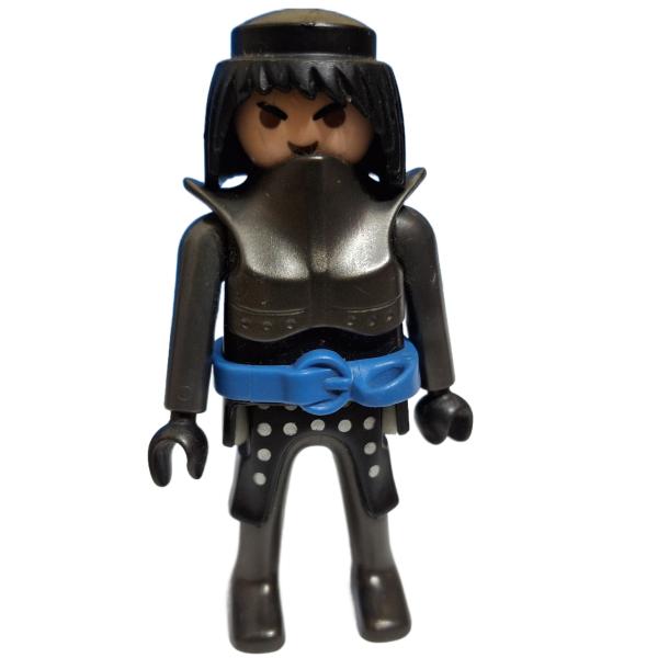 Playmobil ® Mann Ritter schwarz schwarze Haare gebraucht
