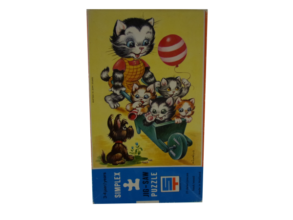25 Teile Holzpuzzle Katzenfamilie gebraucht
